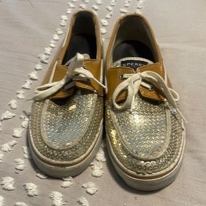 Sperry Silver Sequin Shoes